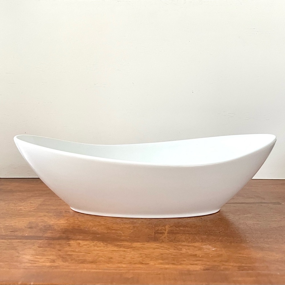 Over And Back White 12” Serving Bowl Pasta Fruit Salad
